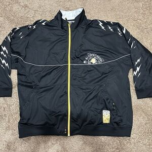 Akademiks Black and Yellow Windbreaker with White Accents H-13